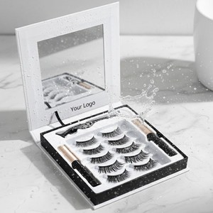 Custom Natural Long Magnetic Eyelash Applicator Magnetic Eyelashes Custom logo Magnetic Eyelashes Kit
