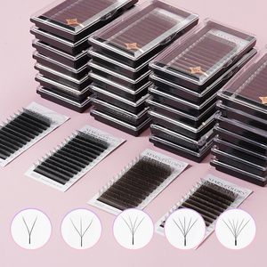 High Quality Cashmere Mink Eyelash Extensions Easy Fan Russian Volume Eyelashes Matte Black Lashes Velvet Cils Individual