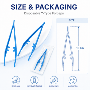 Disposable Pointed Plastic Tweezers 13cm Medical Dressing Forceps