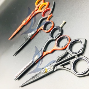 Professional Hot Barber Straight Scissors Razor Edge Sharp Sustainable Hair Cutting Thumb Support Right-Handed Ceramic Stainless