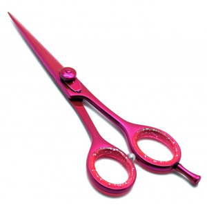 Premium High Quality Sharp Pink Stainless Steel Lightweight Professional Barber Hair Scissors Adjustable Tension Screw Salon