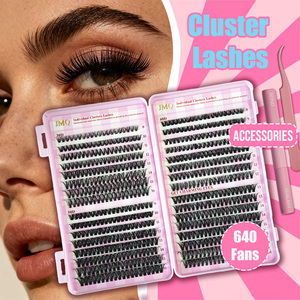 High Quality Lash Cluster Kit Wholesale Custom Logo Self Adhesive Mixed Lengths D Curl Complete DIY Eyelash Extension & Kits