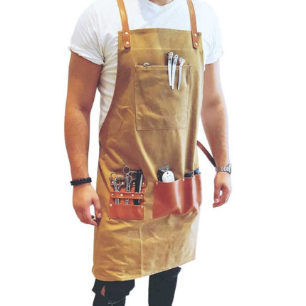 Waterproof hair stylist apron with scissor pockets