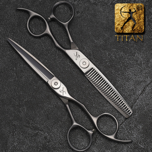 Titan High Quality Big Screw Thinning Shears Vg10 Matte Color Professional Barber Scissors