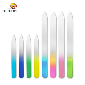 Professional Manicure Nail Care Double Sided Rainbow Color Glass Nail File